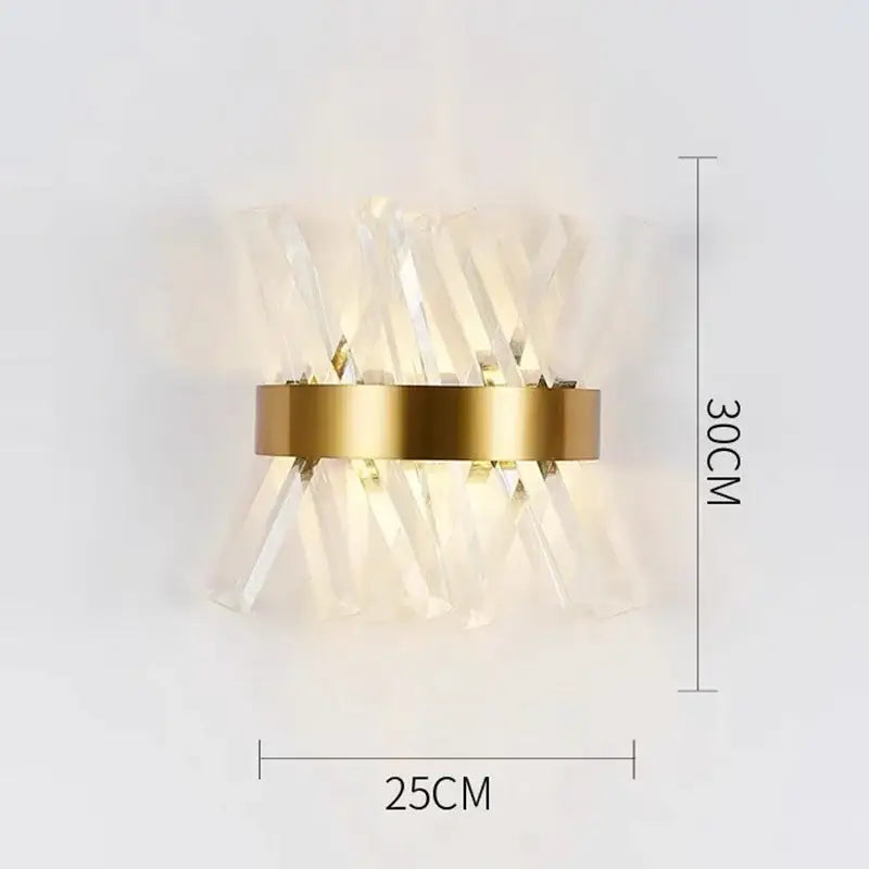 Modern crystal wall lamp gold & chrome sconce for living room