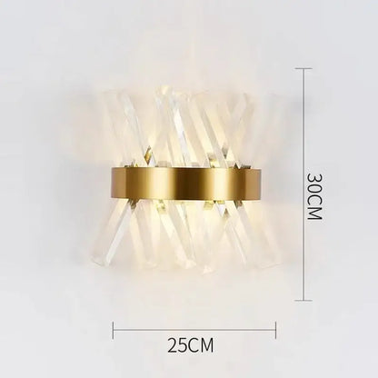 Modern crystal wall lamp gold & chrome sconce for living room