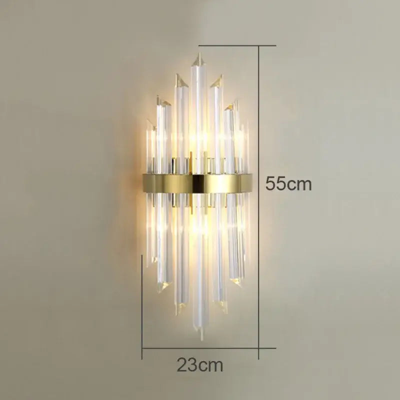 Modern crystal wall lamp gold & chrome sconce for living room