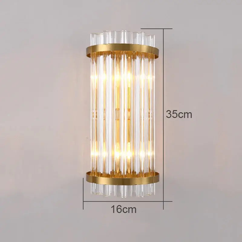 Modern crystal wall lamp gold & chrome sconce for living room
