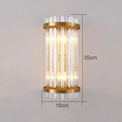 Modern crystal wall lamp gold & chrome sconce for living room
