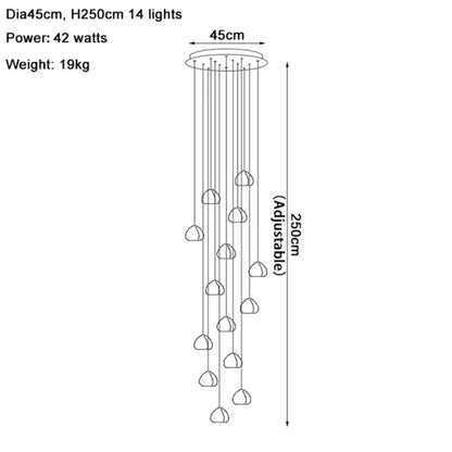 Modern crystal water droplet chandelier staircase pendant light