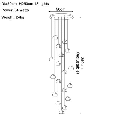 Modern crystal water droplet chandelier staircase pendant light