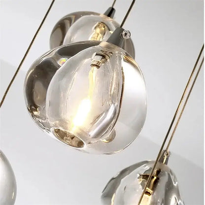Modern crystal water droplet chandelier staircase pendant light