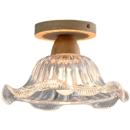 Modern crystal wood led ceiling lamp bedroom teardrop chandelier