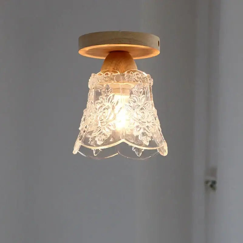 Modern crystal wood led ceiling lamp bedroom teardrop chandelier