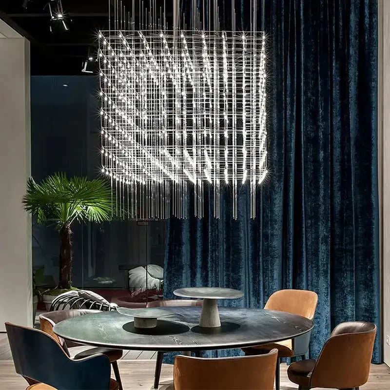 Modern cube led chandelier for luxury dining room and office