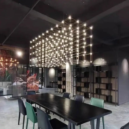 Modern cube led chandelier for luxury dining room and office