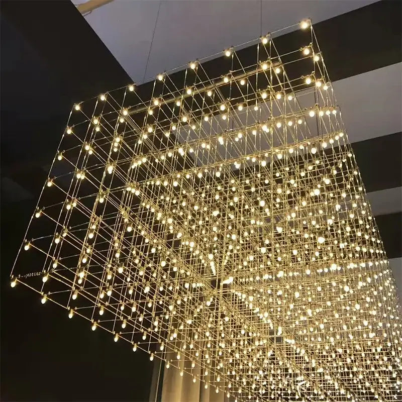 Modern cube led chandelier for luxury dining room and office