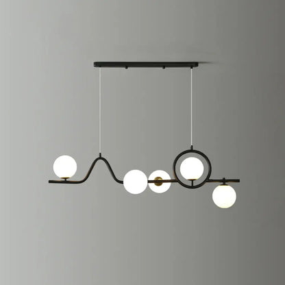 DecorBites™ Modern Curve Island Ceiling Light with Glass Ball Shade for Dining Room