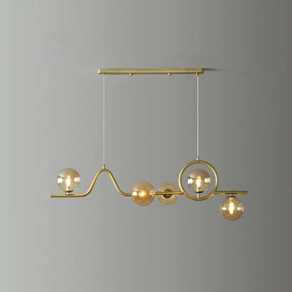 DecorBites™ Modern Curve Island Ceiling Light with Glass Ball Shade for Dining Room