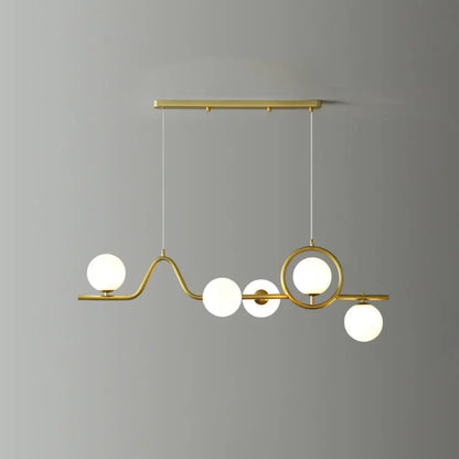 DecorBites™ Modern Curve Island Ceiling Light with Glass Ball Shade for Dining Room