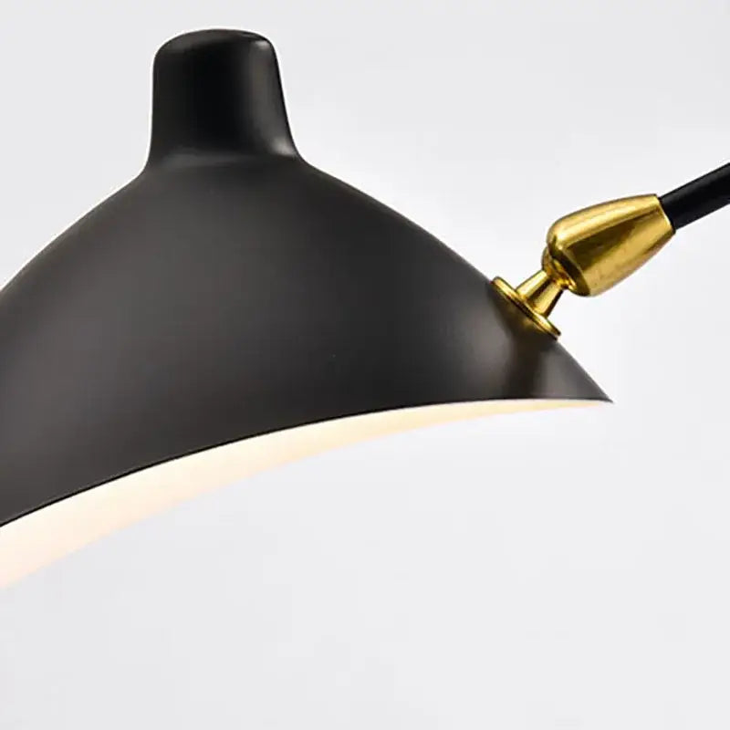 Modern curved black metal floor lamp for bedroom reading lighting