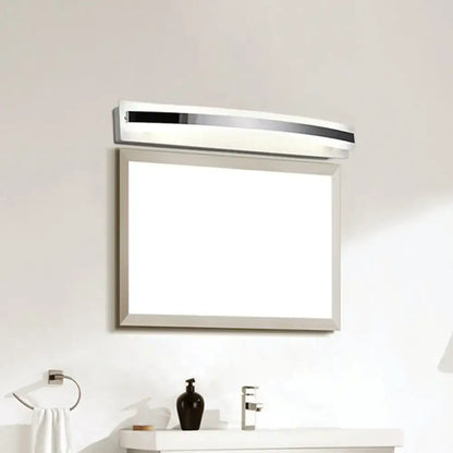 Modern curved black & white bathroom vanity light warm white led
