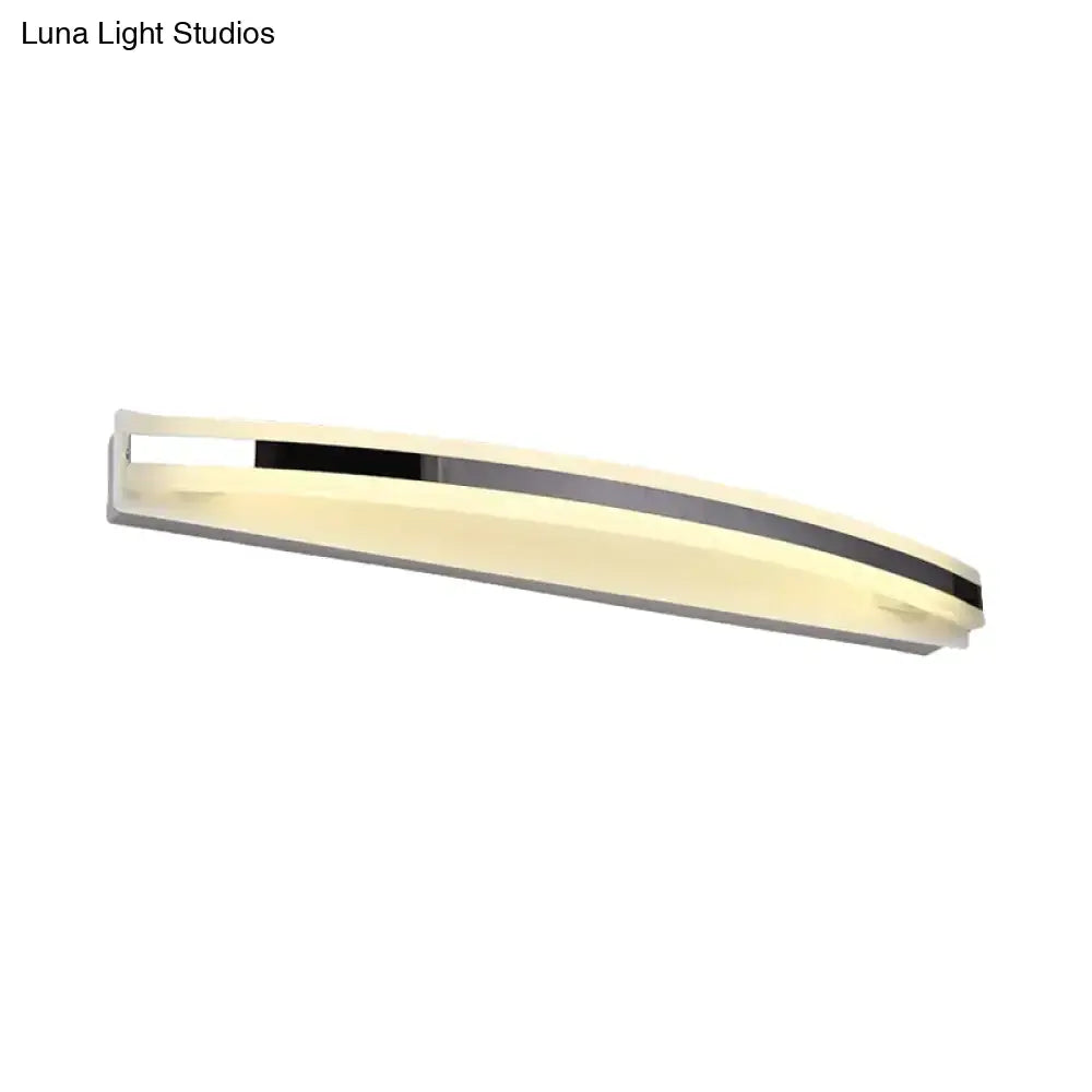 Modern curved black & white bathroom vanity light warm white led