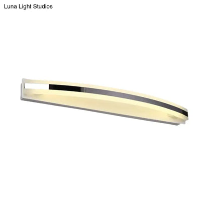 Modern curved black & white bathroom vanity light warm white led