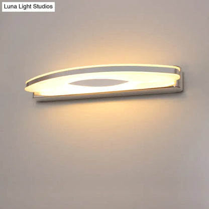 Modern curved led vanity sconce chrome bathroom light
