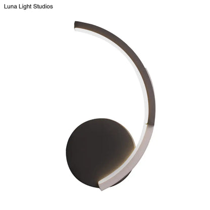 DecorBites™ Modern Curved Line LED Wall Mounted Sconce in Black, White, Warm Light - Acrylic Lamp Fixture for Living Room