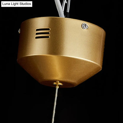 DecorBites™ Modern Cut Crystal LED Brass Ceiling Light - Circular Island Lamp - 12"/16" Wide