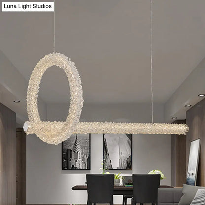 DecorBites™ Modern Cut Crystal LED Brass Ceiling Light - Circular Island Lamp - 12"/16" Wide