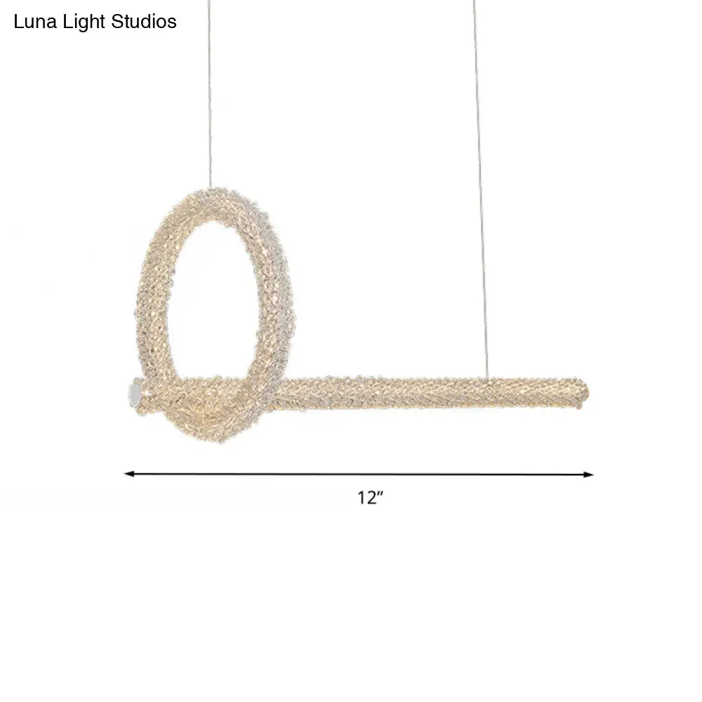 DecorBites™ Modern Cut Crystal LED Brass Ceiling Light - Circular Island Lamp - 12"/16" Wide