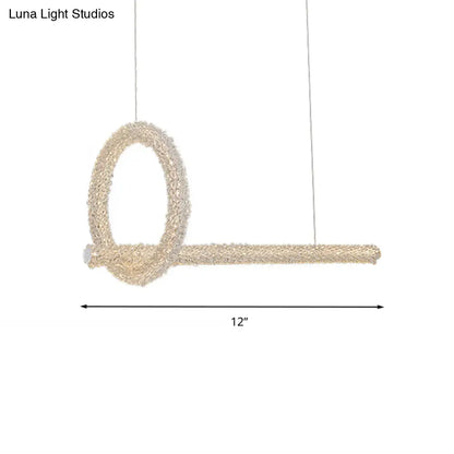 DecorBites™ Modern Cut Crystal LED Brass Ceiling Light - Circular Island Lamp - 12"/16" Wide