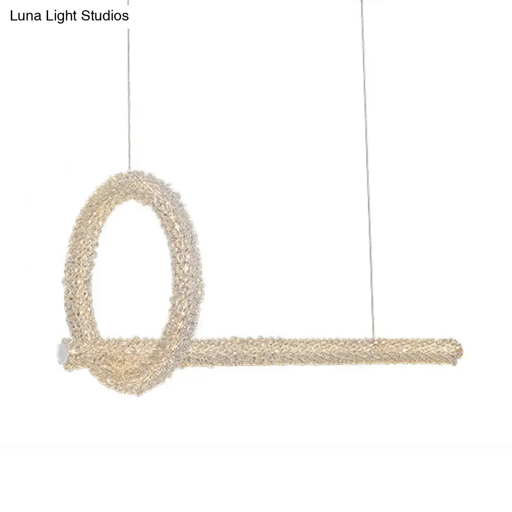 DecorBites™ Modern Cut Crystal LED Brass Ceiling Light - Circular Island Lamp - 12"/16" Wide