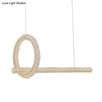DecorBites™ Modern Cut Crystal LED Brass Ceiling Light - Circular Island Lamp - 12"/16" Wide