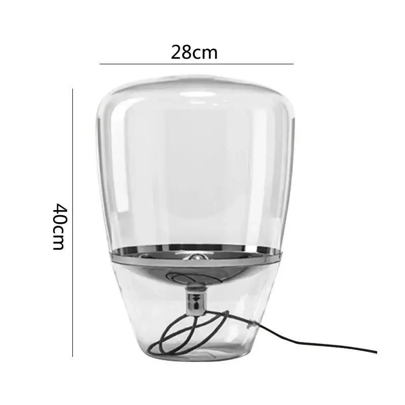 Modern cylindrical glass table lamps bedroom led lighting