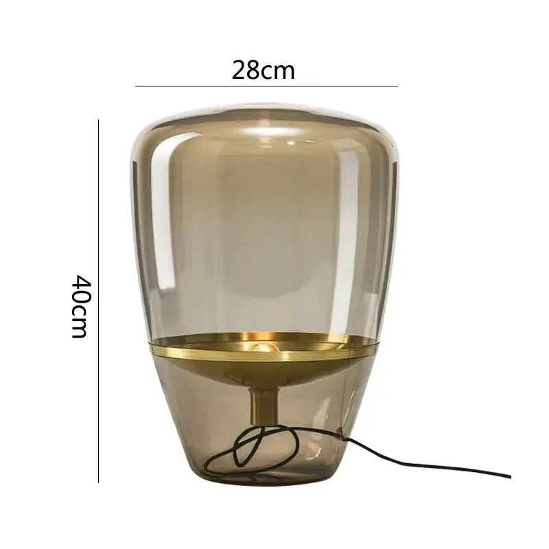 Modern cylindrical glass table lamps bedroom led lighting