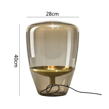 Modern cylindrical glass table lamps bedroom led lighting