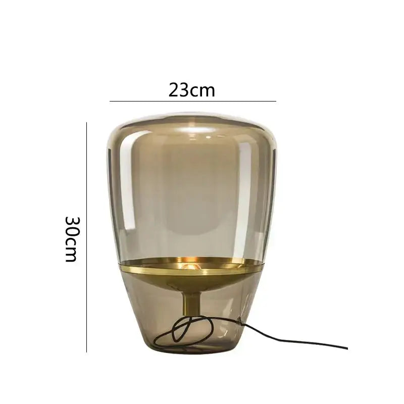Modern cylindrical glass table lamps bedroom led lighting