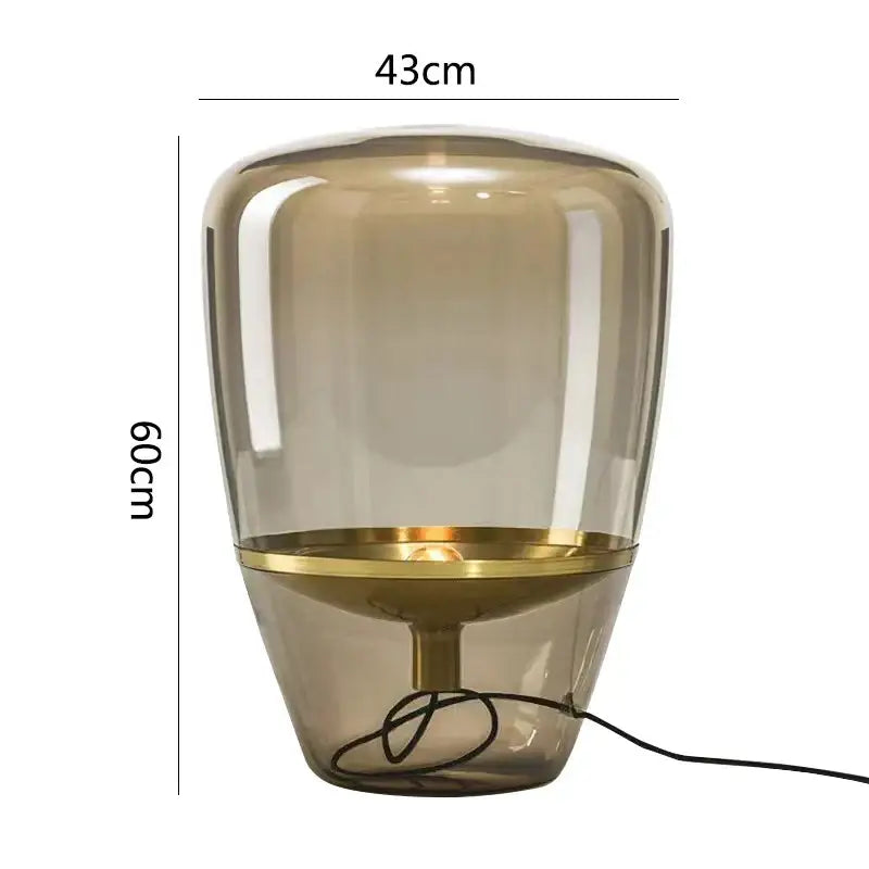 Modern cylindrical glass table lamps bedroom led lighting