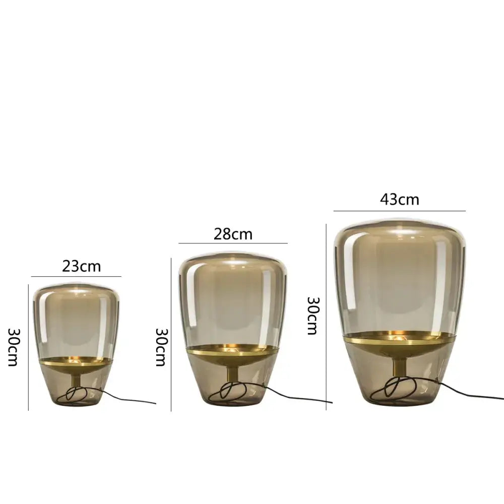 Modern cylindrical glass table lamps bedroom led lighting