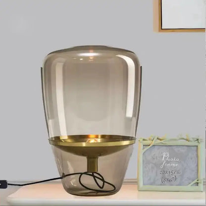 Modern cylindrical glass table lamps bedroom led lighting