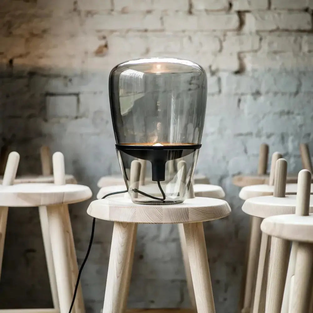 Modern cylindrical glass table lamps bedroom led lighting