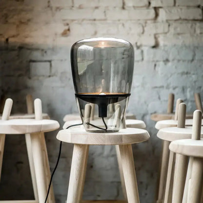 Modern cylindrical glass table lamps bedroom led lighting