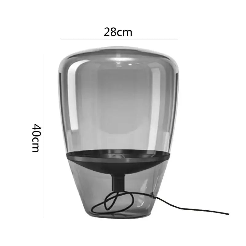Modern cylindrical glass table lamps bedroom led lighting