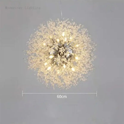 Modern dandelion crystal chandelier living room pendant light