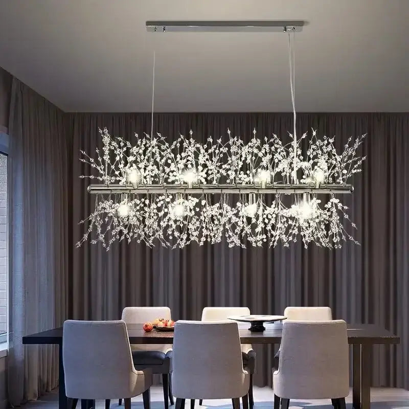 Modern dandelion crystal chandelier living room pendant light