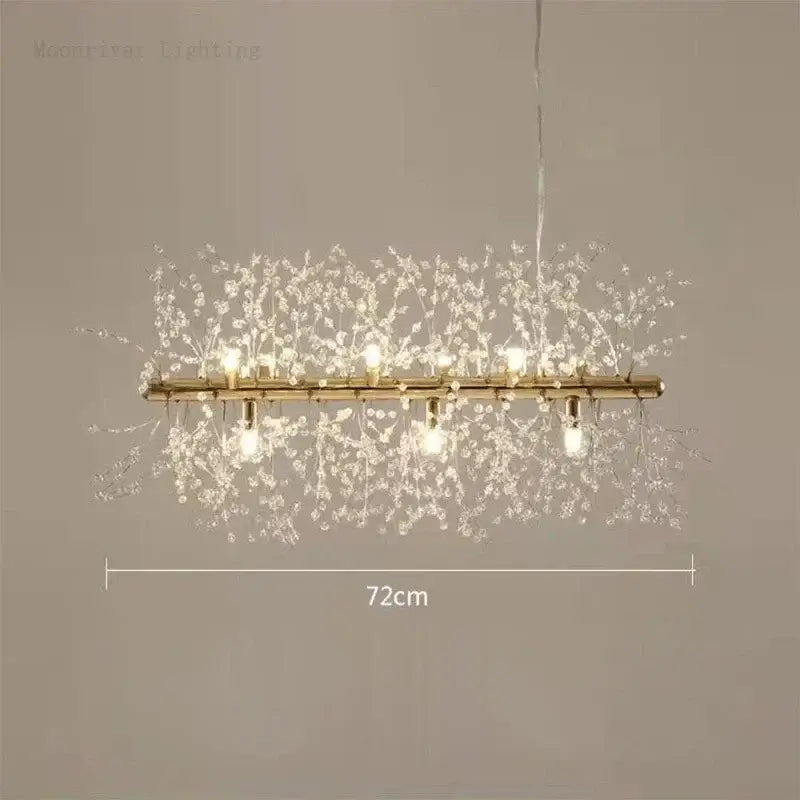 Modern dandelion crystal chandelier living room pendant light
