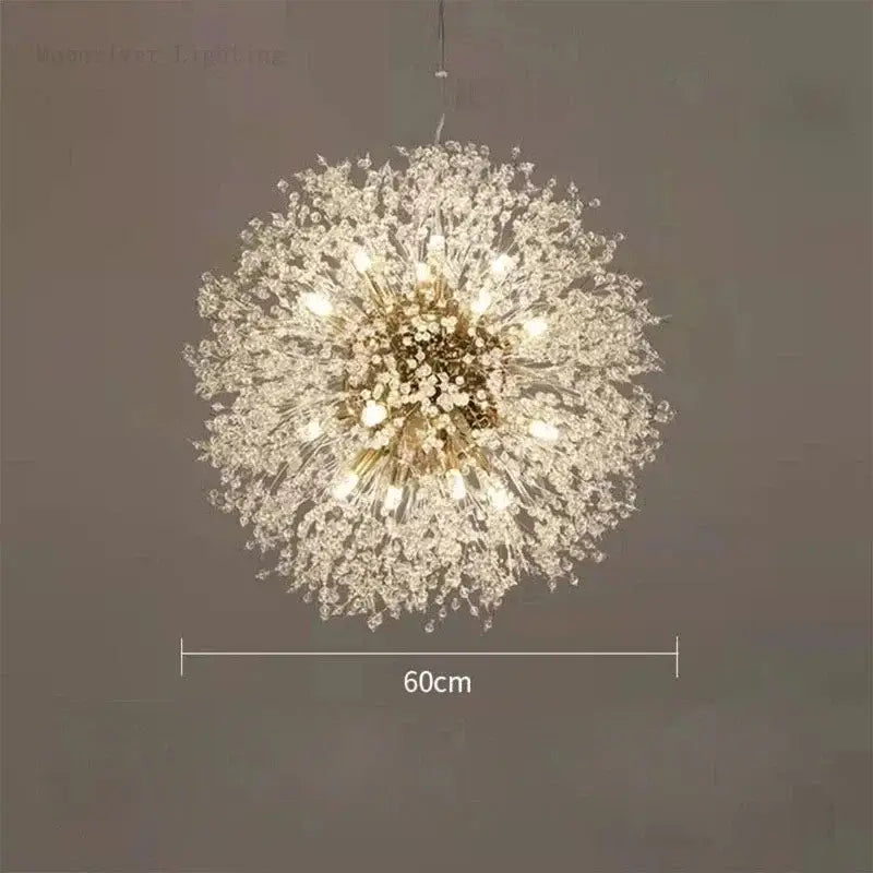 Modern dandelion crystal chandelier living room pendant light