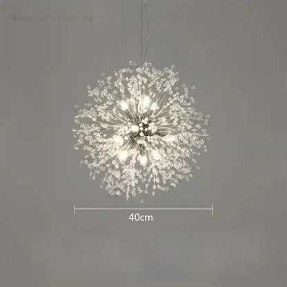 Modern dandelion crystal chandelier living room pendant light