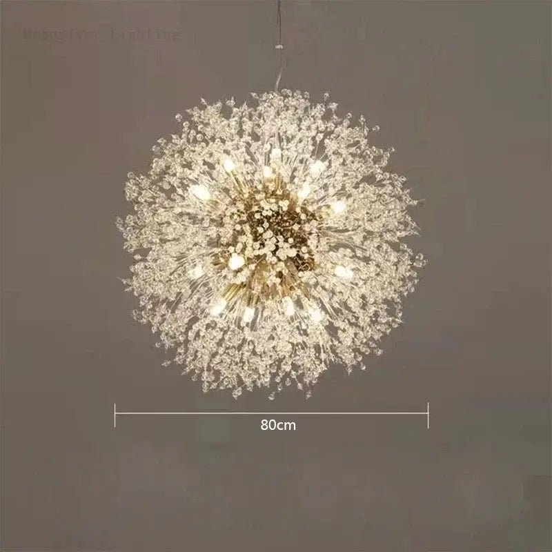 Modern dandelion crystal chandelier living room pendant light