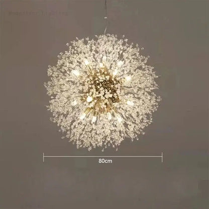 Modern dandelion crystal chandelier living room pendant light