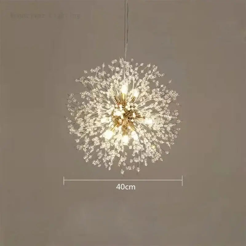 Modern dandelion crystal chandelier living room pendant light