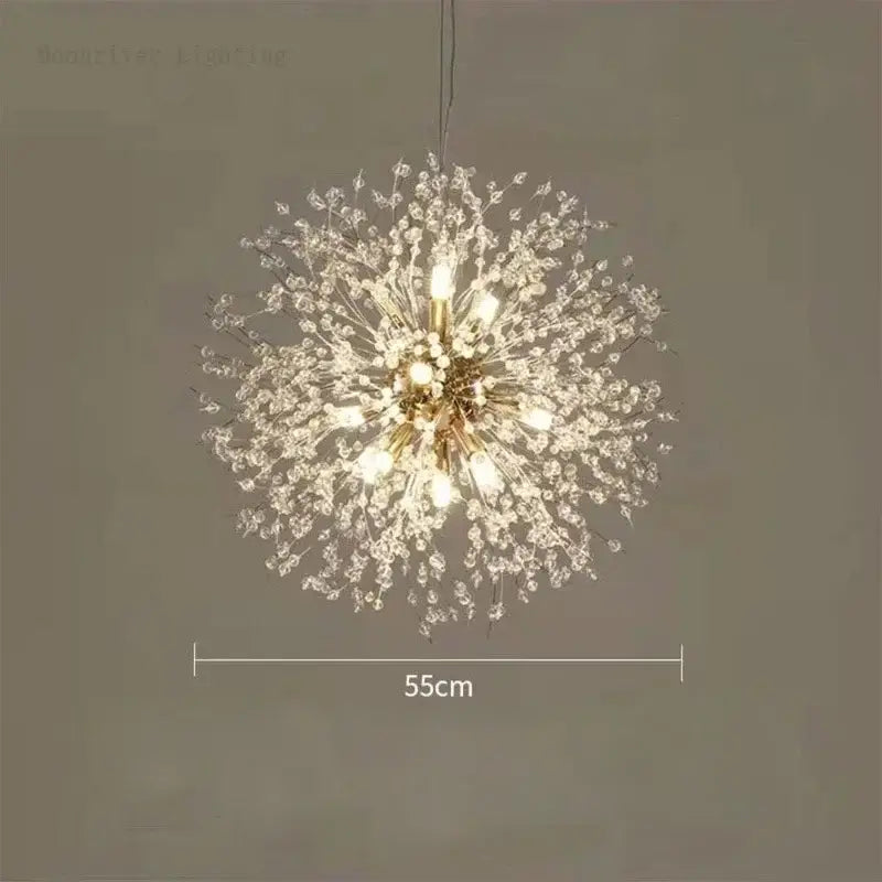 Modern dandelion crystal chandelier living room pendant light