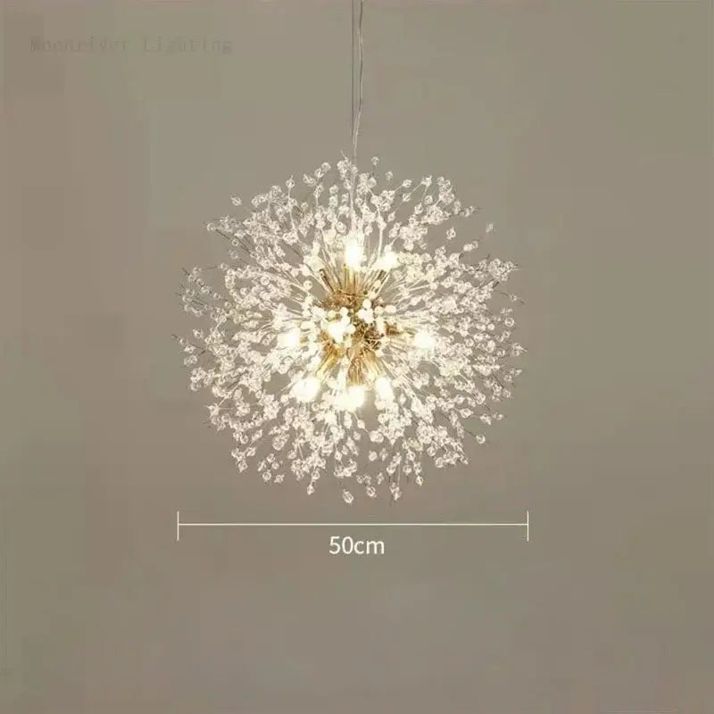 Modern dandelion crystal chandelier living room pendant light