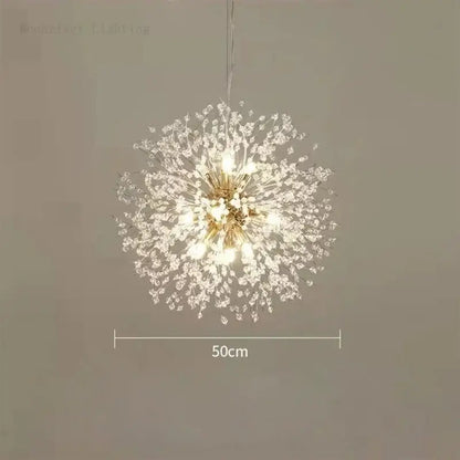 Modern dandelion crystal chandelier living room pendant light