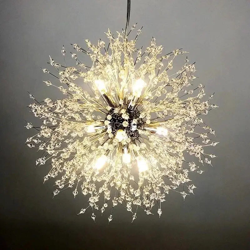 Modern dandelion crystal chandelier living room pendant light